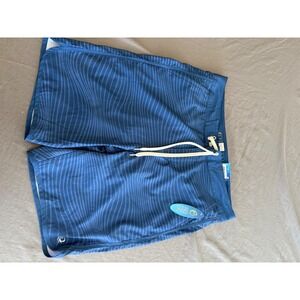 Wave Zone Mens Blue Striped Board Shorts 34 Fast Dri UPF 50 Lined Swim Trunks